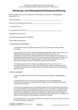 Haftungsvereinbarung